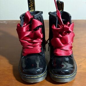 Dr. Martens Black and Red Boots Durable Stylish Footwear